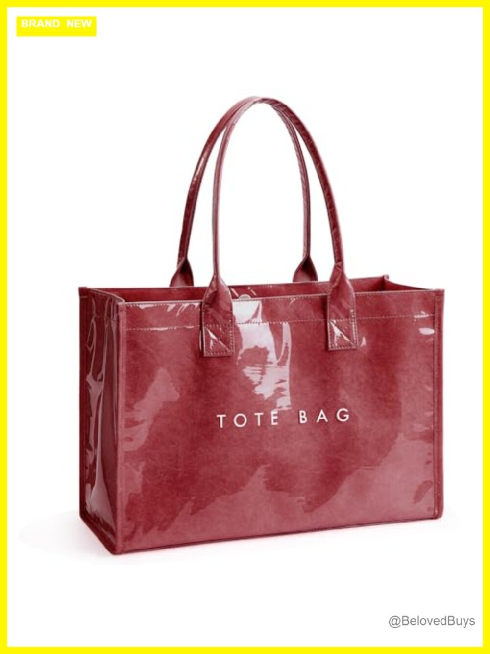 PVC Kraft Paper Tote Bag with Top Handle, Waterproof Work Handbag